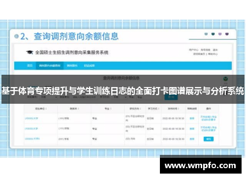 基于体育专项提升与学生训练日志的全面打卡图谱展示与分析系统